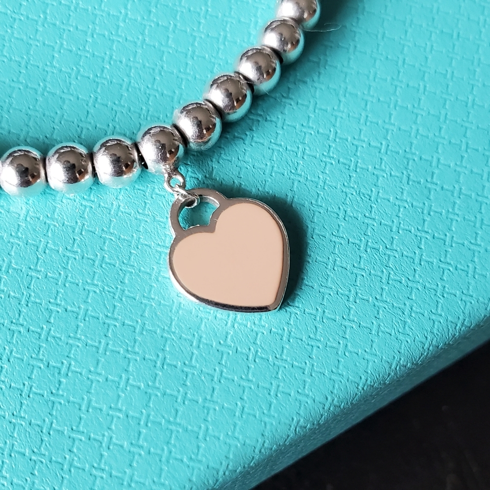 Sold RTT Pink Heart Tag Bead Bracelet - Picture 5 of 8